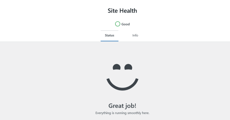 WordPress Site Health Screenshot of website